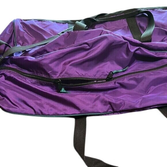 L.L. Bean Purple & Green Duffel Bag With Black Strap - Picture 3 of 8